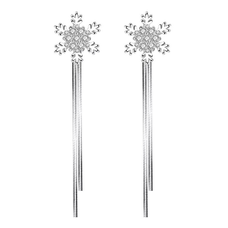 S925 Snowflake Stud Earrings