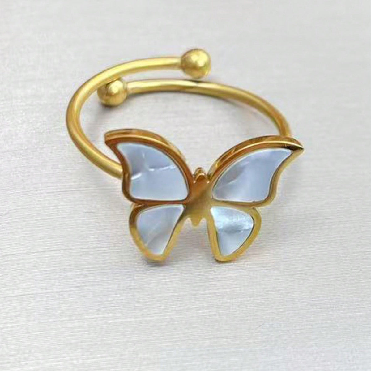 Lxalry 18K Gold Plated Butterfly Jewelry Set With Mirror Polish Hypoallergenic Skin Safe 4PCS Necklace Earrings Bracelet Ring For Women, Never Fade Luxury Gift For Her