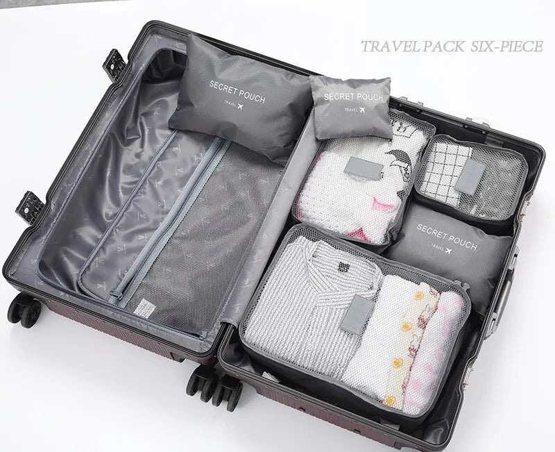 6-Piece Travel Packing Cube Set – Luggage Organizers for Clothes, Shoes & Accessories