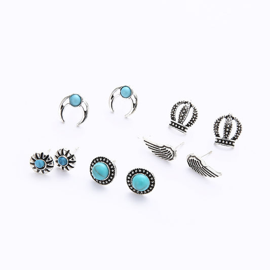 Turquoise Geometric Stud Earrings