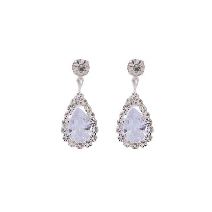 New Water Drop Diamond Stud Earrings Fashionable Temperament Tear Stud Earrings Personalized And Simple Earrings Women Silver Stud Earrings Eardrops